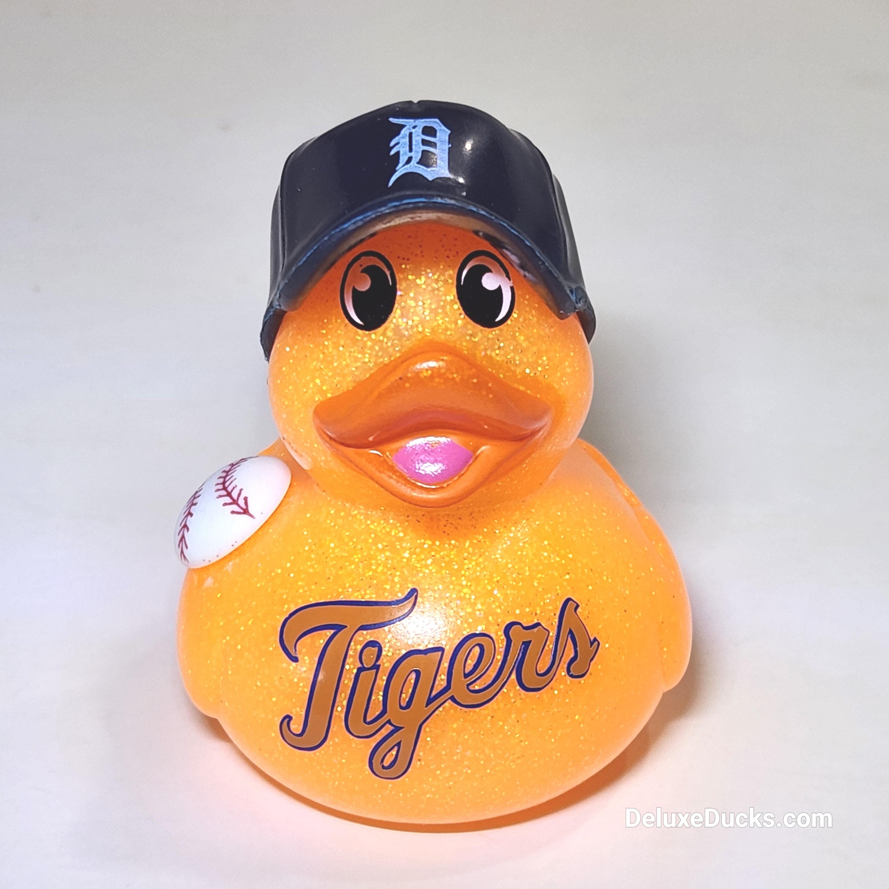 DETROIT TIGERS Rubber Duck Gift Bedazzled Baseball Duck Cruise Dashboard Ducks
