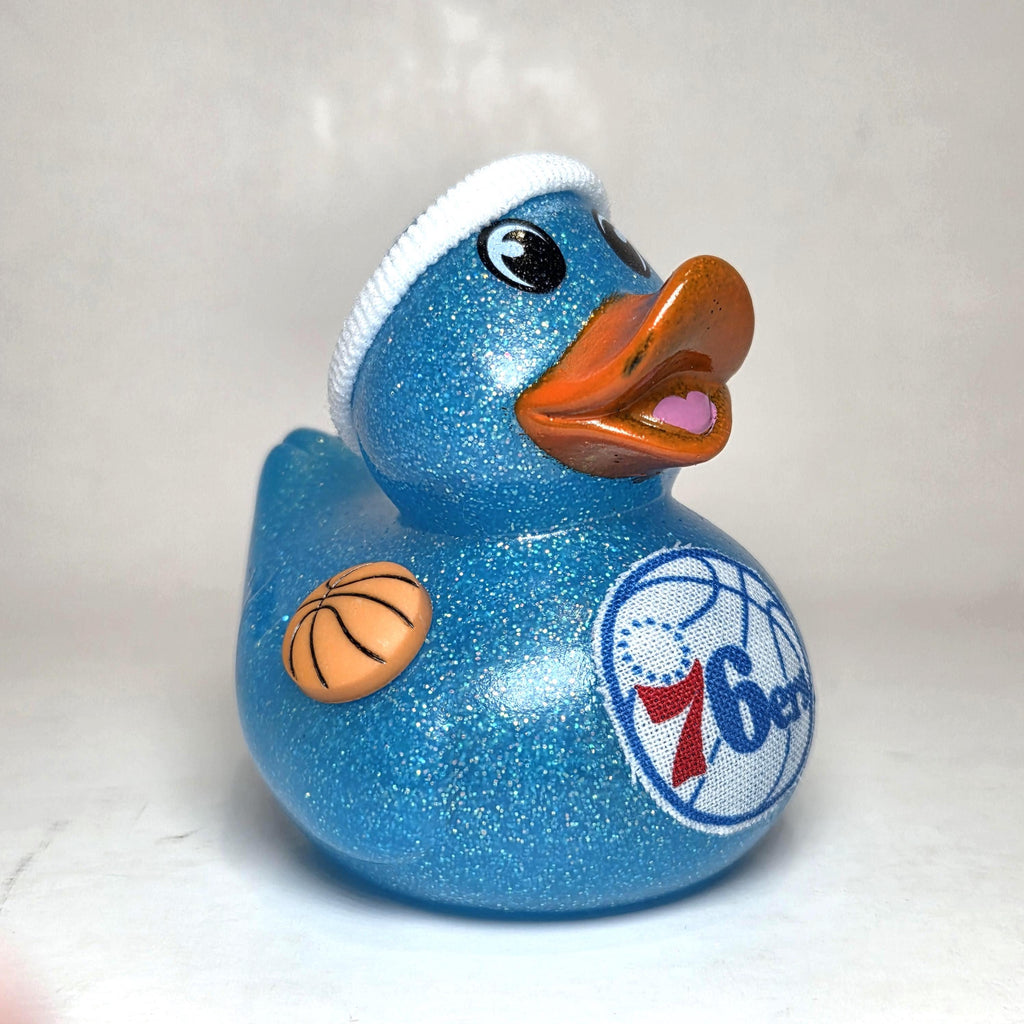 PHILADELPHIA 76ERS Rubber Duck Gift Bedazzled NBA Duck Cruise Dashboard Ducks