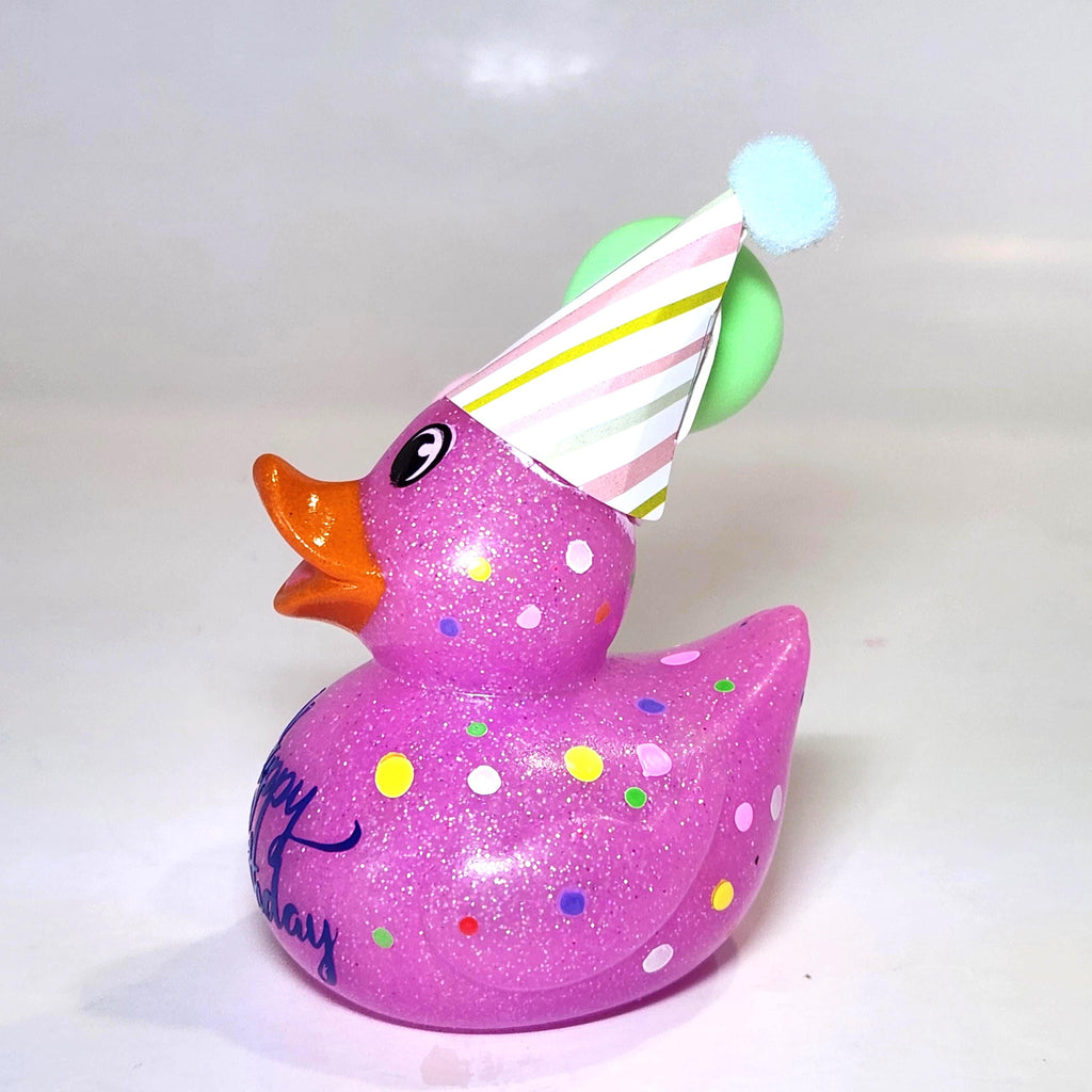 HAPPY BIRTHDAY - Any Number Rubber Duck Gift Bedazzle Unique Cruise Dashboard Duck