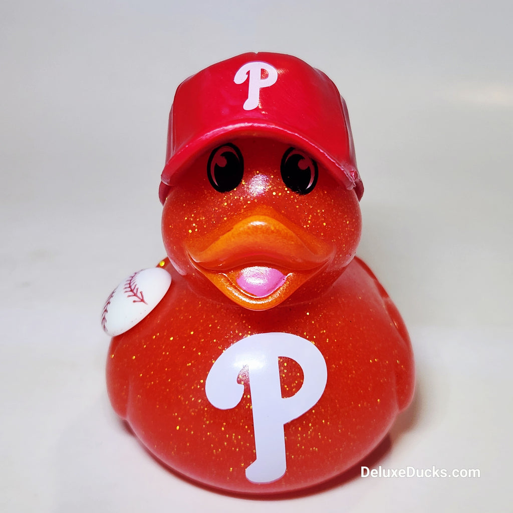 PHILADELPHIA PHILLIES Rubber Duck Gift Bedazzled Baseball Duck Cruise Dashboard Ducks