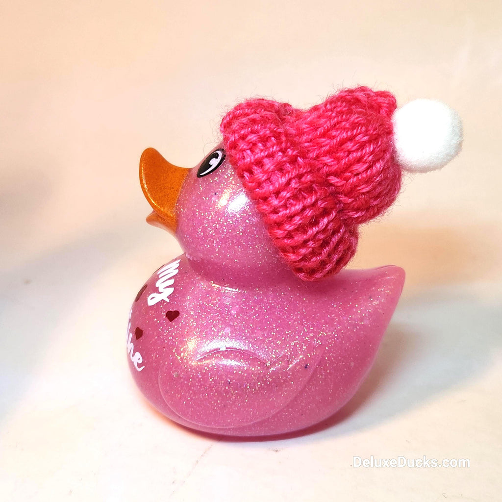 BE MY GALENTINE Rubber Duck Valentines Gift Pink Bedazzled Collectible Cruise