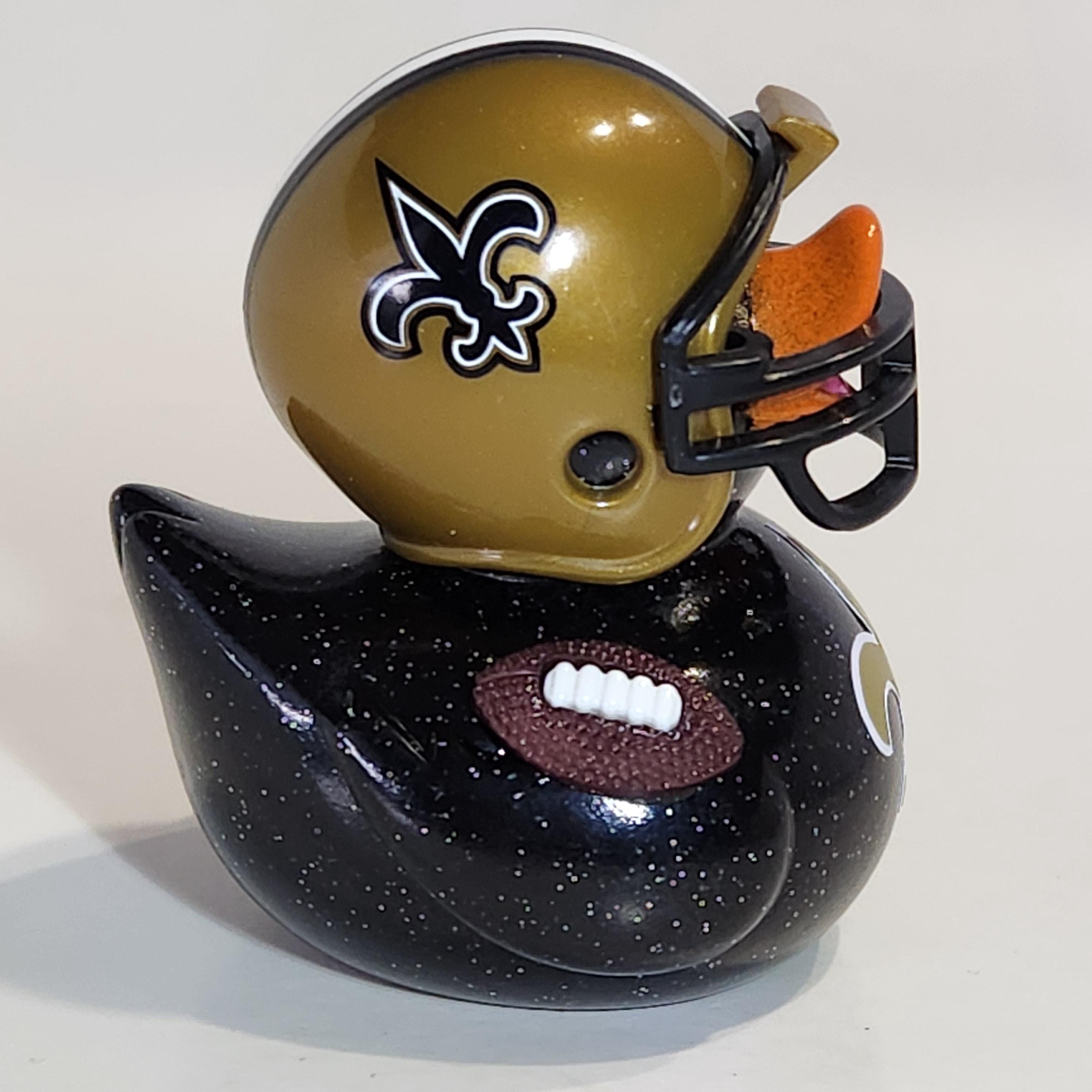 NEW ORLEANS SAINTS Rubber Duck Gift Bedazzled Football nfl Duck Cruise Dashboard Ducks