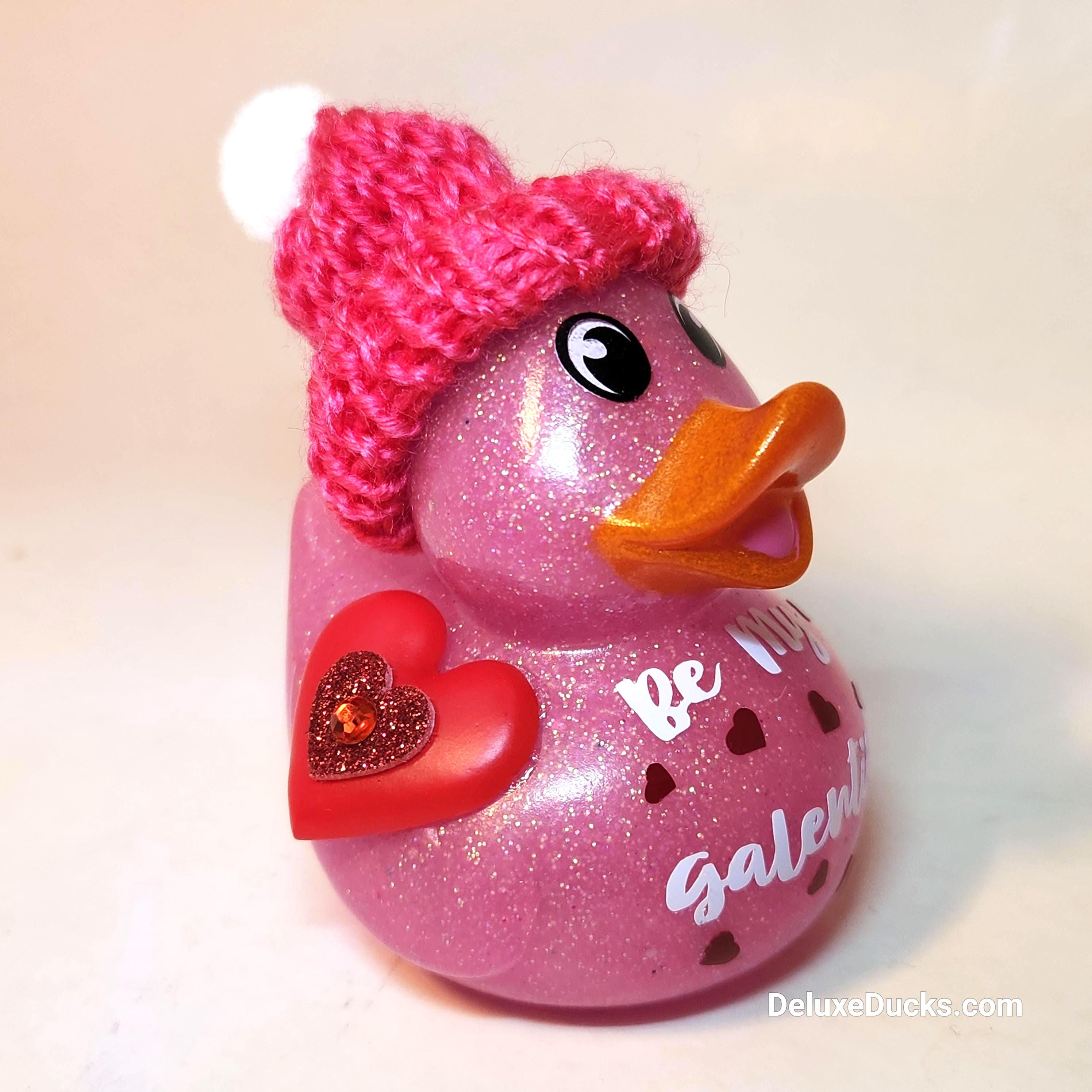 BE MY GALENTINE Rubber Duck Valentines Gift Pink Bedazzled Collectible Cruise