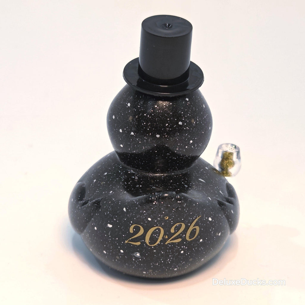 HAPPY NEW YEAR 2026 Rubber Duck Gift Black Gold Bedazzled Bling Collectible Gift Rubber Ducks Cruise Ducks