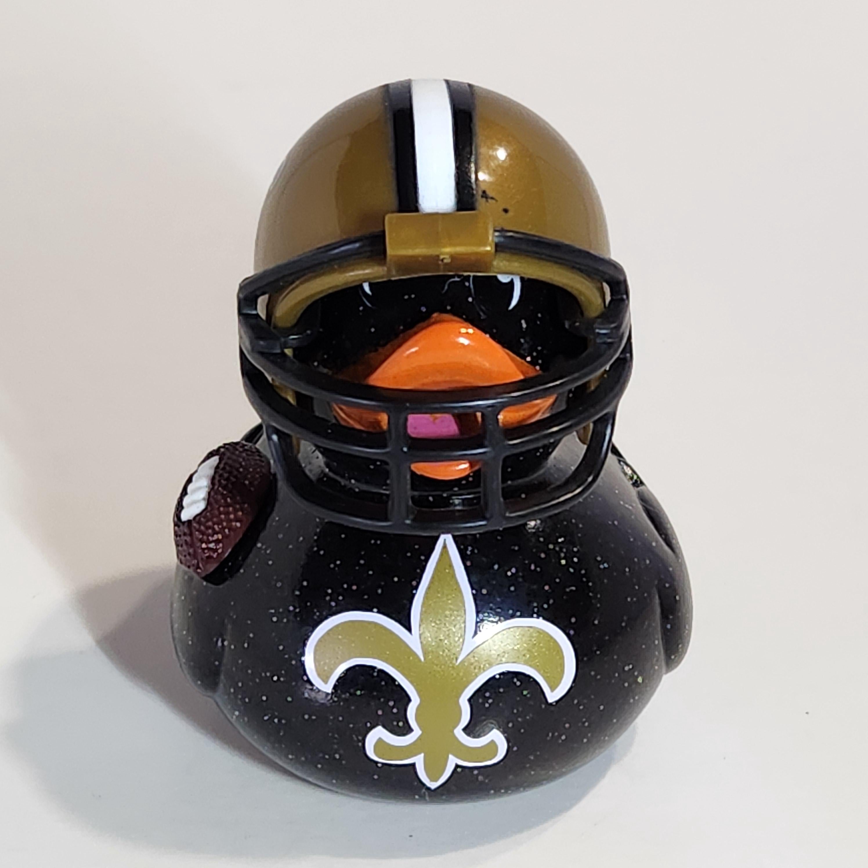 NEW ORLEANS SAINTS Rubber Duck Gift Bedazzled Football nfl Duck Cruise Dashboard Ducks