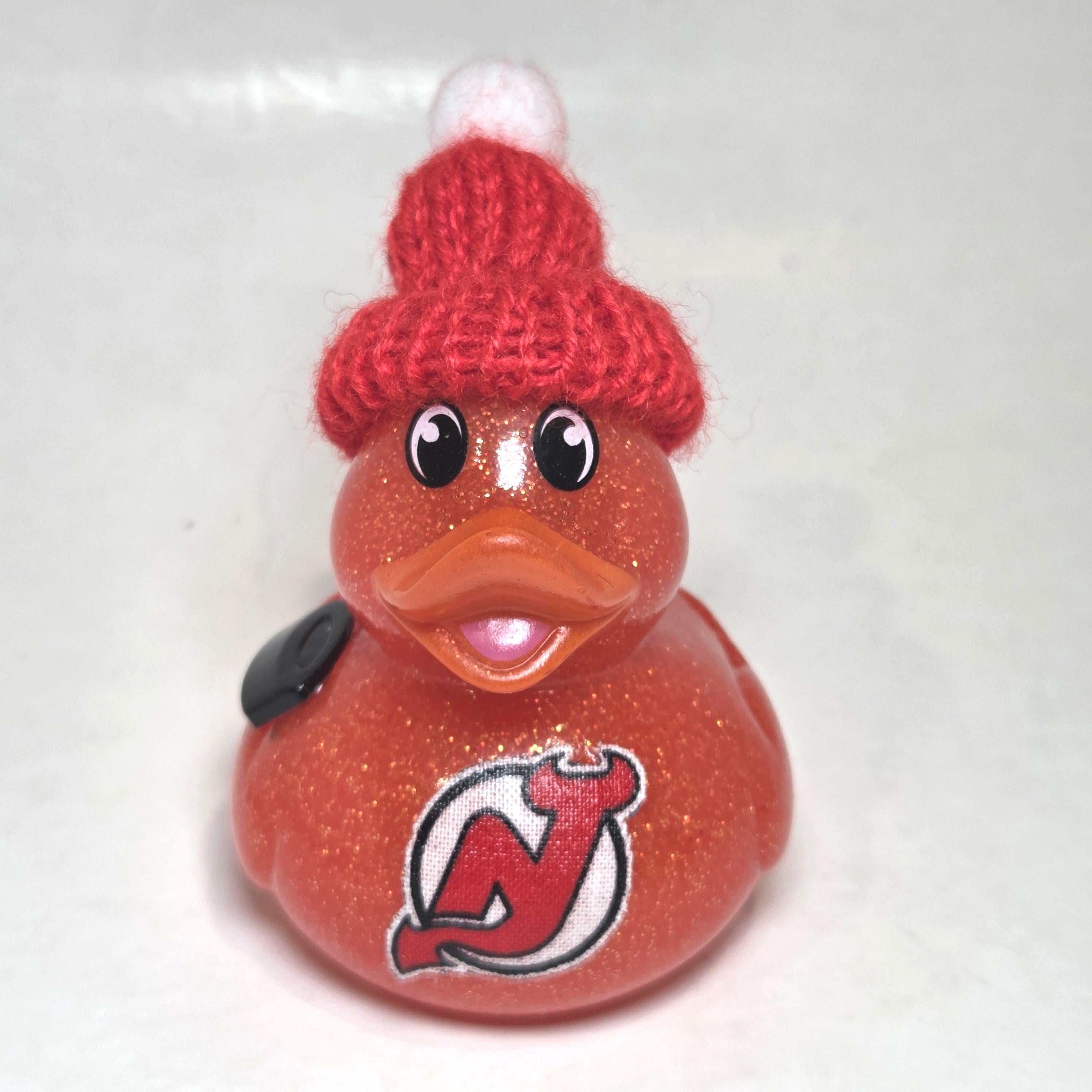 NEW JERSEY DEVILS Rubber Duck Gift nhl Hockey Bedazzled Collectible Duck