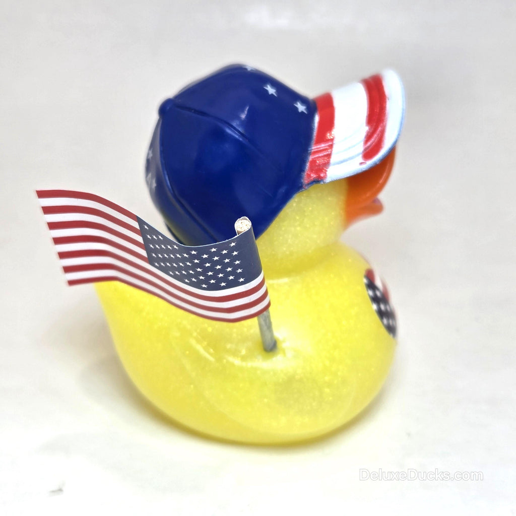USA American Rubber Duck Flag Gift Patriotic Bedazzled Collectible Cruise