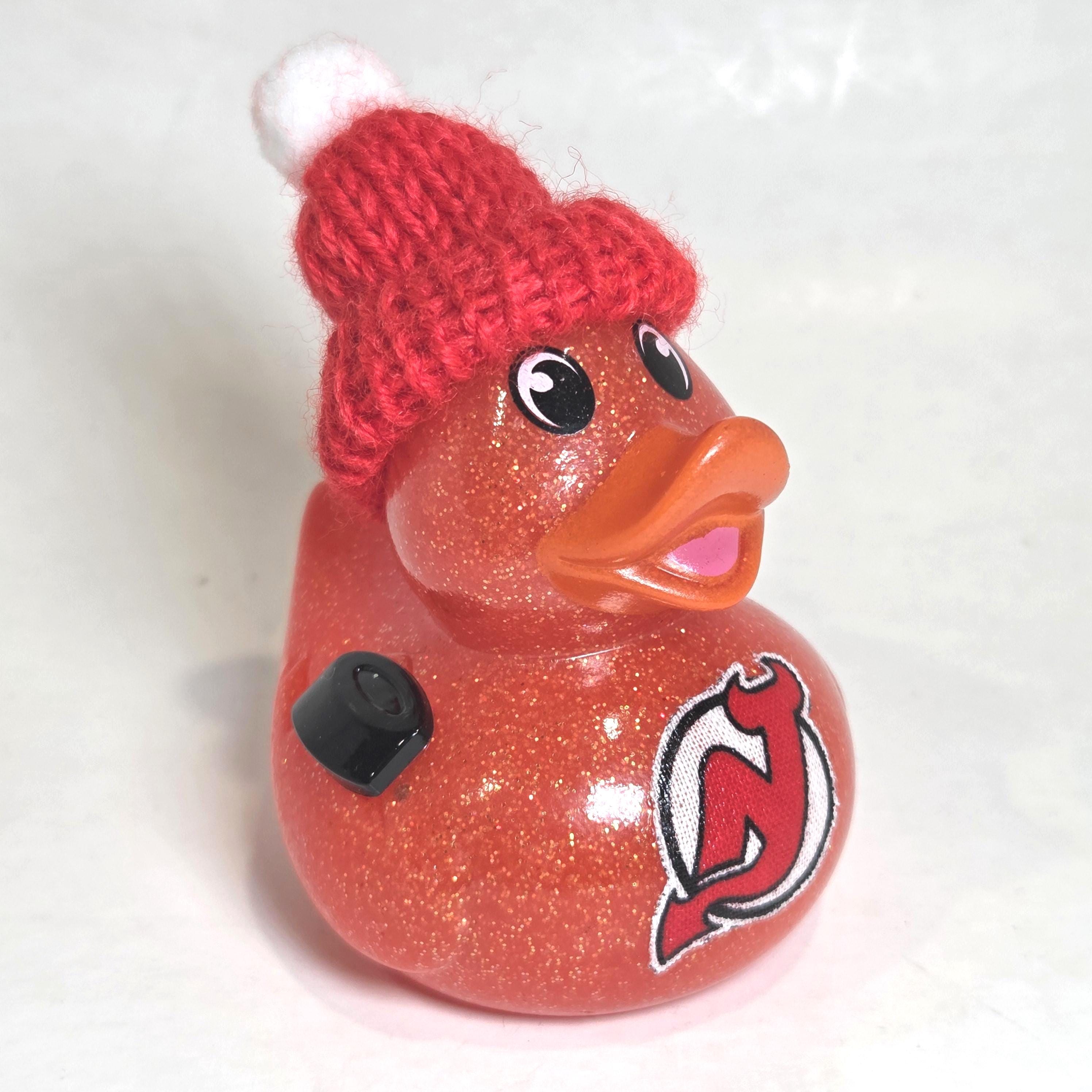 NEW JERSEY DEVILS Rubber Duck Gift nhl Hockey Bedazzled Collectible Duck