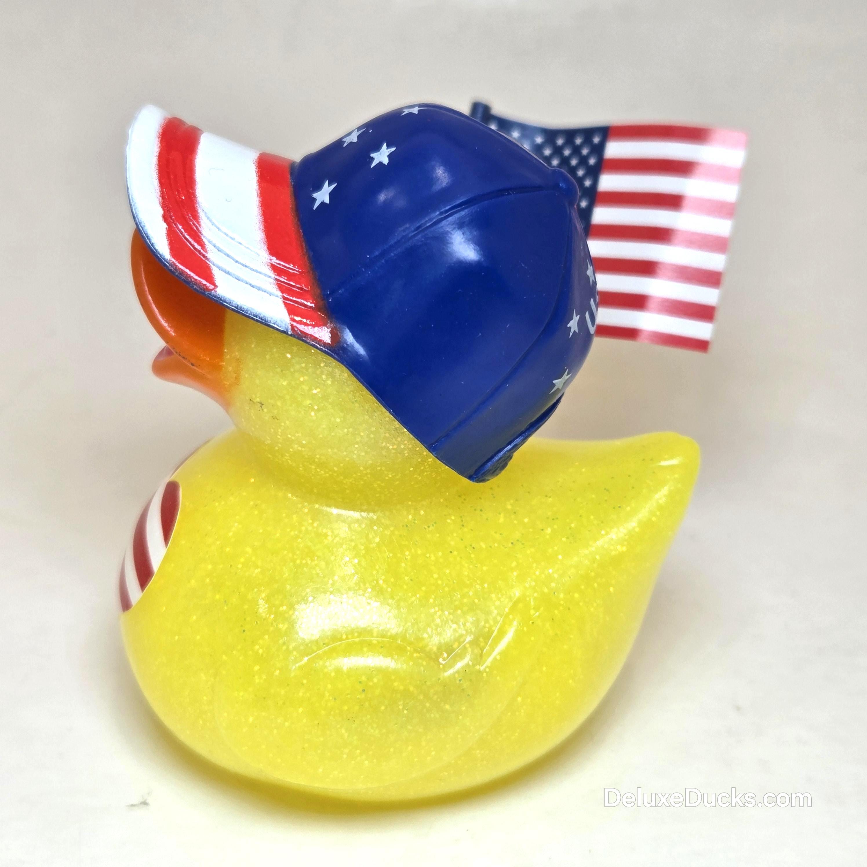 USA American Rubber Duck Flag Gift Patriotic Bedazzled Collectible Cruise