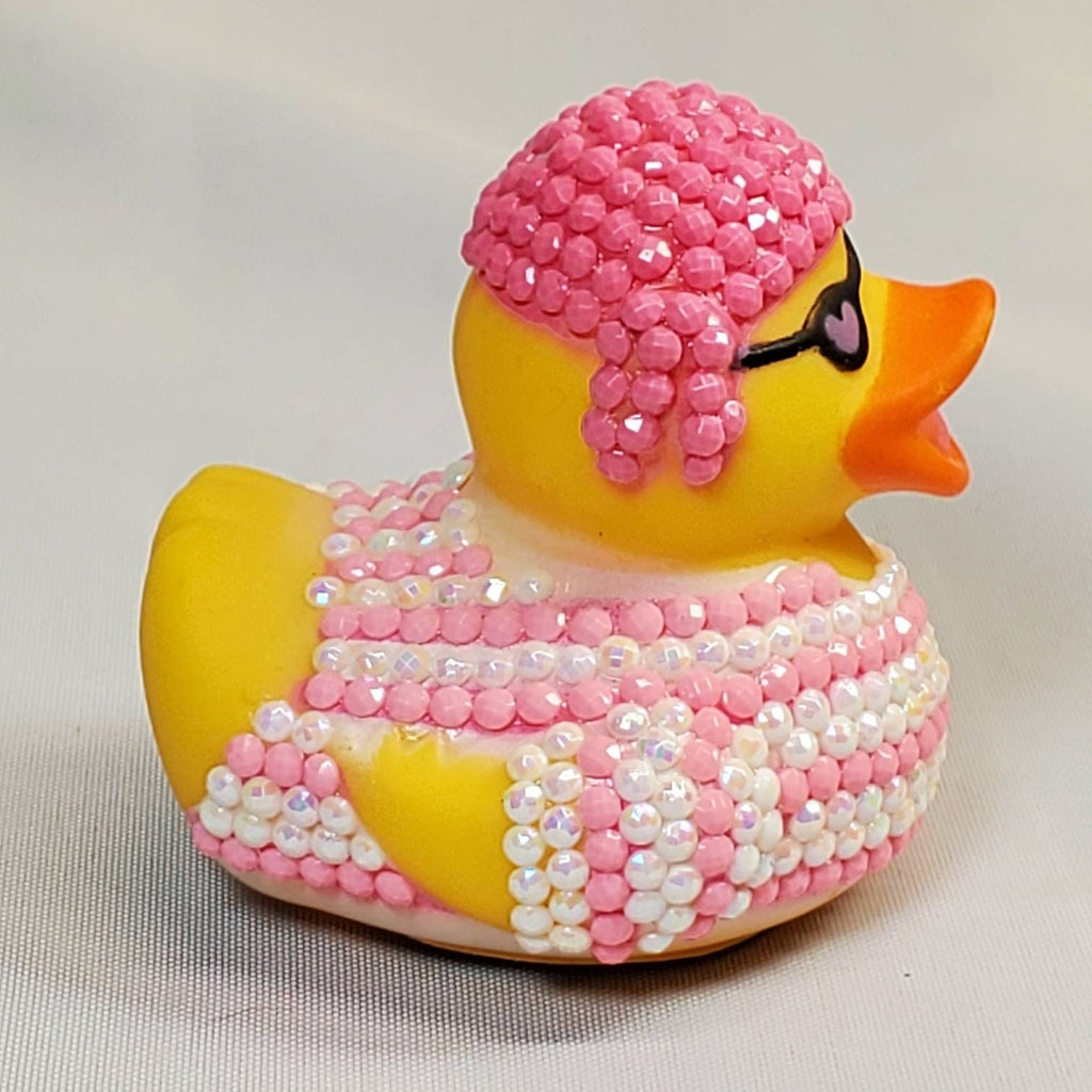 POND PIRATE Rubber Duck Ducks Gift Pink Bedazzled Bling Collectible Gift Rubber Ducks Cruise Ducks Dashboard