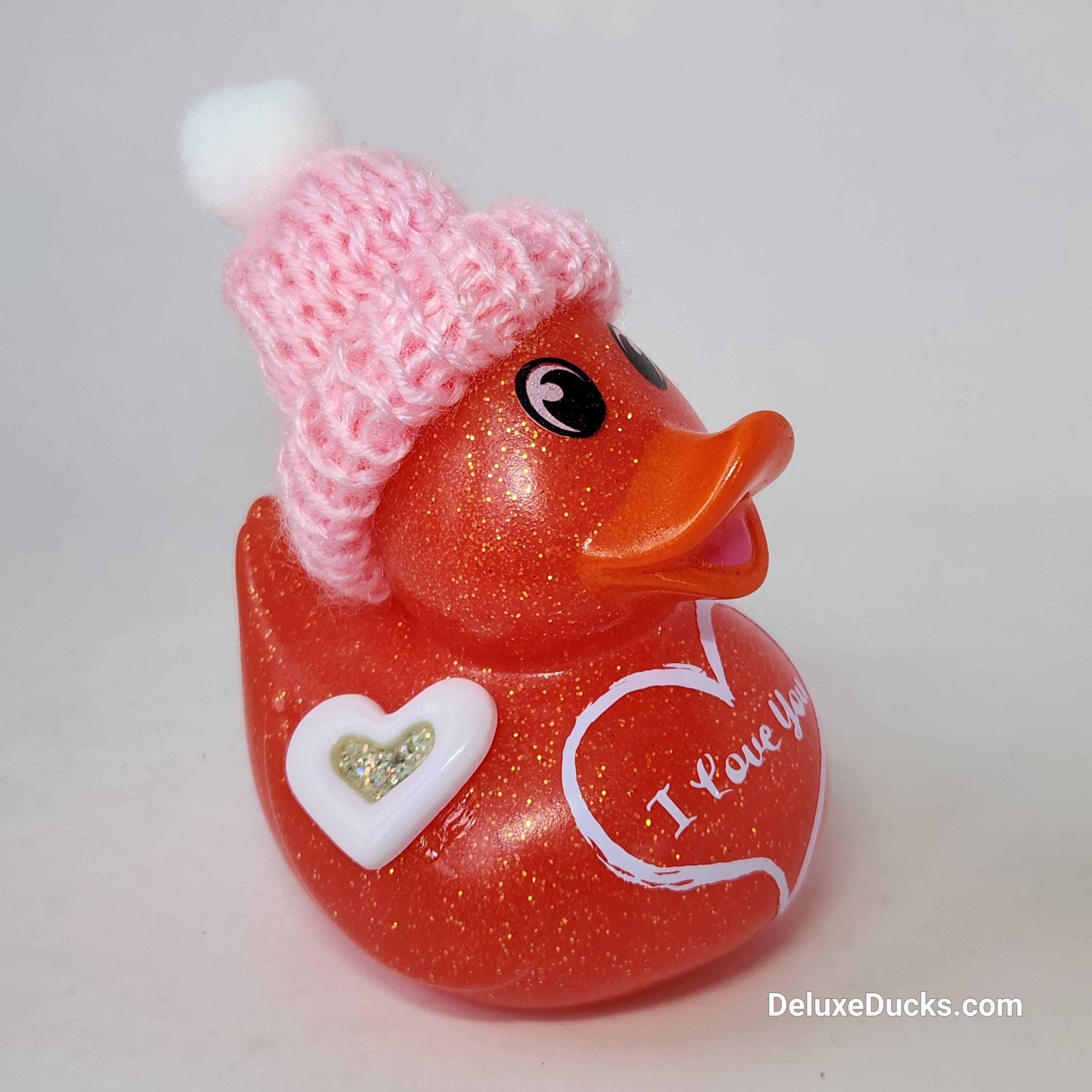 I LOVE YOU Rubber Duck Valentines Gift Pink Bedazzled Collectible Cruise