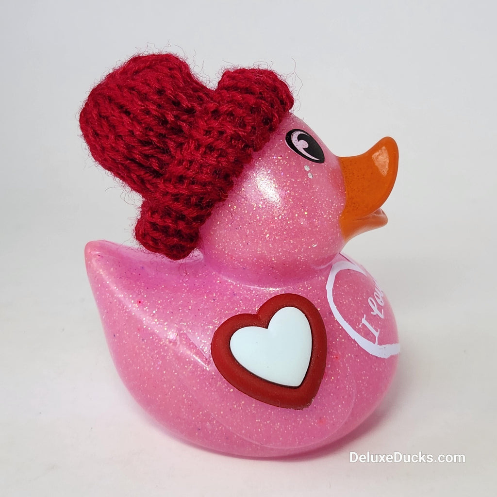 I LOVE YOU Rubber Duck Valentines Gift Pink Bedazzled Collectible Cruise