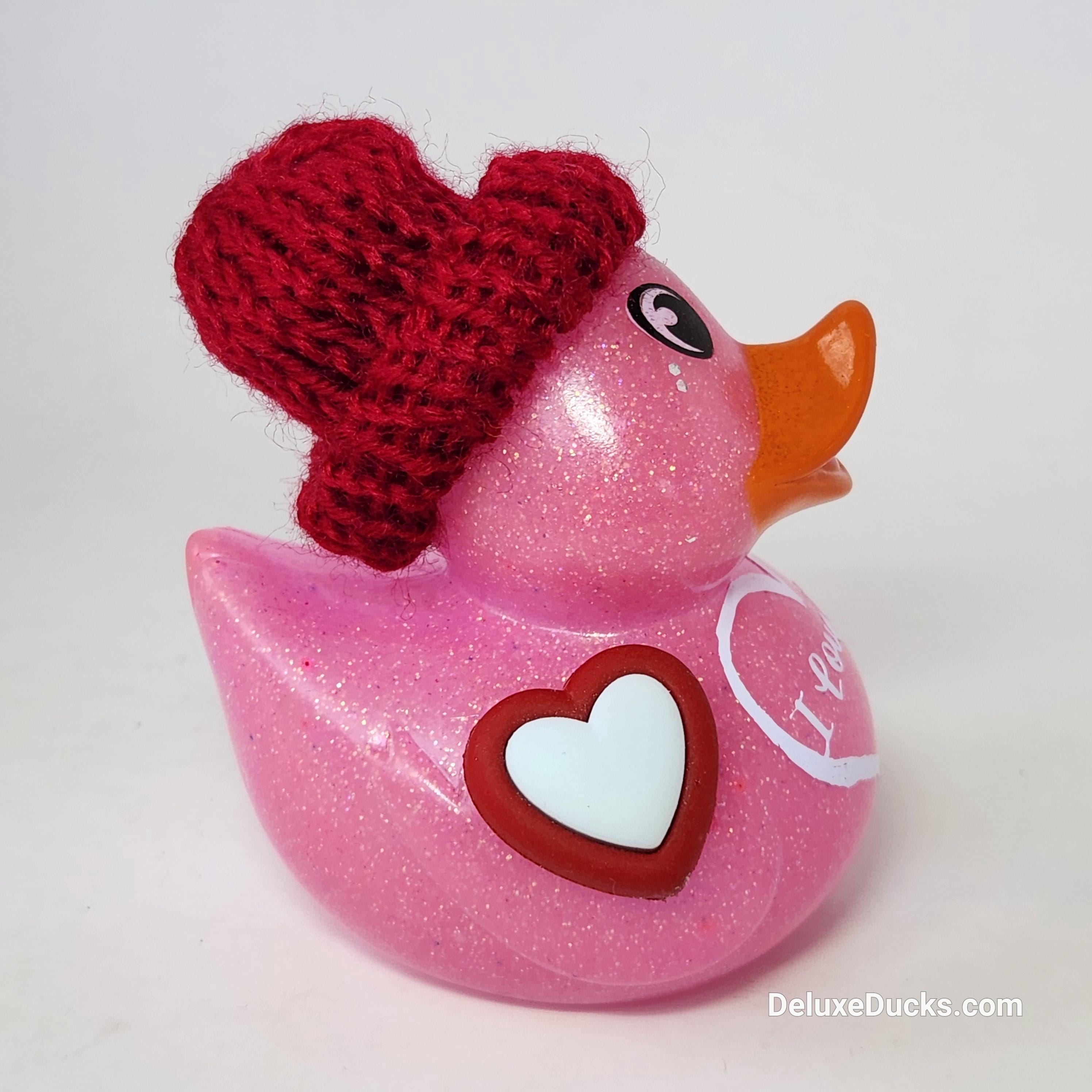 I LOVE YOU Rubber Duck Valentines Gift Pink Bedazzled Collectible Cruise