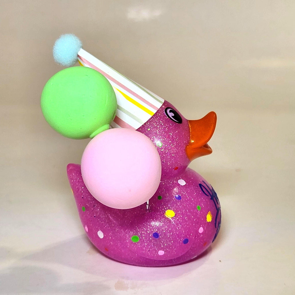 HAPPY BIRTHDAY - Any Number Rubber Duck Gift Bedazzle Unique Cruise Dashboard Duck