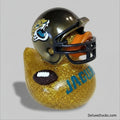 Rubber duck with Jacksonville Jaguars helmet and logo on a gray background