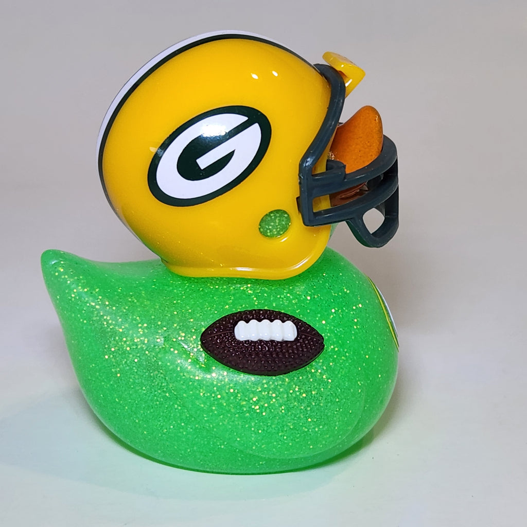 GREEN BAY PACKERS Rubber Duck Gift Bedazzled Duck Cruise Dashboard Ducks