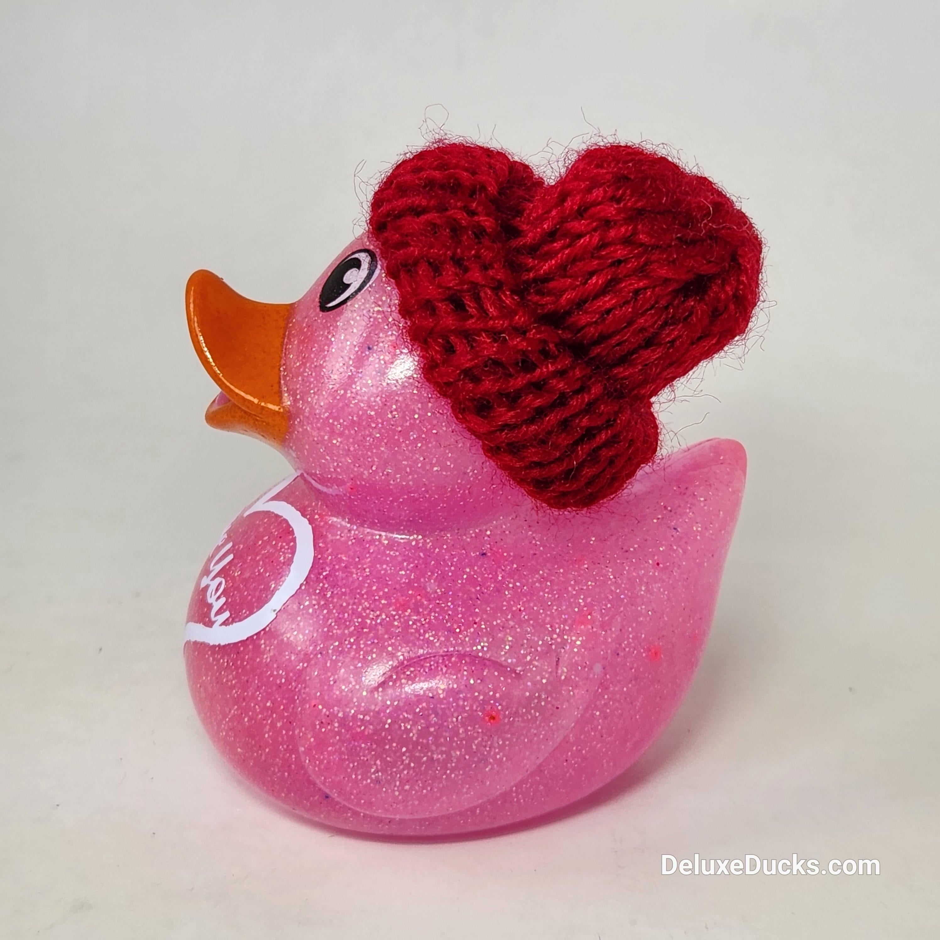 I LOVE YOU Rubber Duck Valentines Gift Pink Bedazzled Collectible Cruise