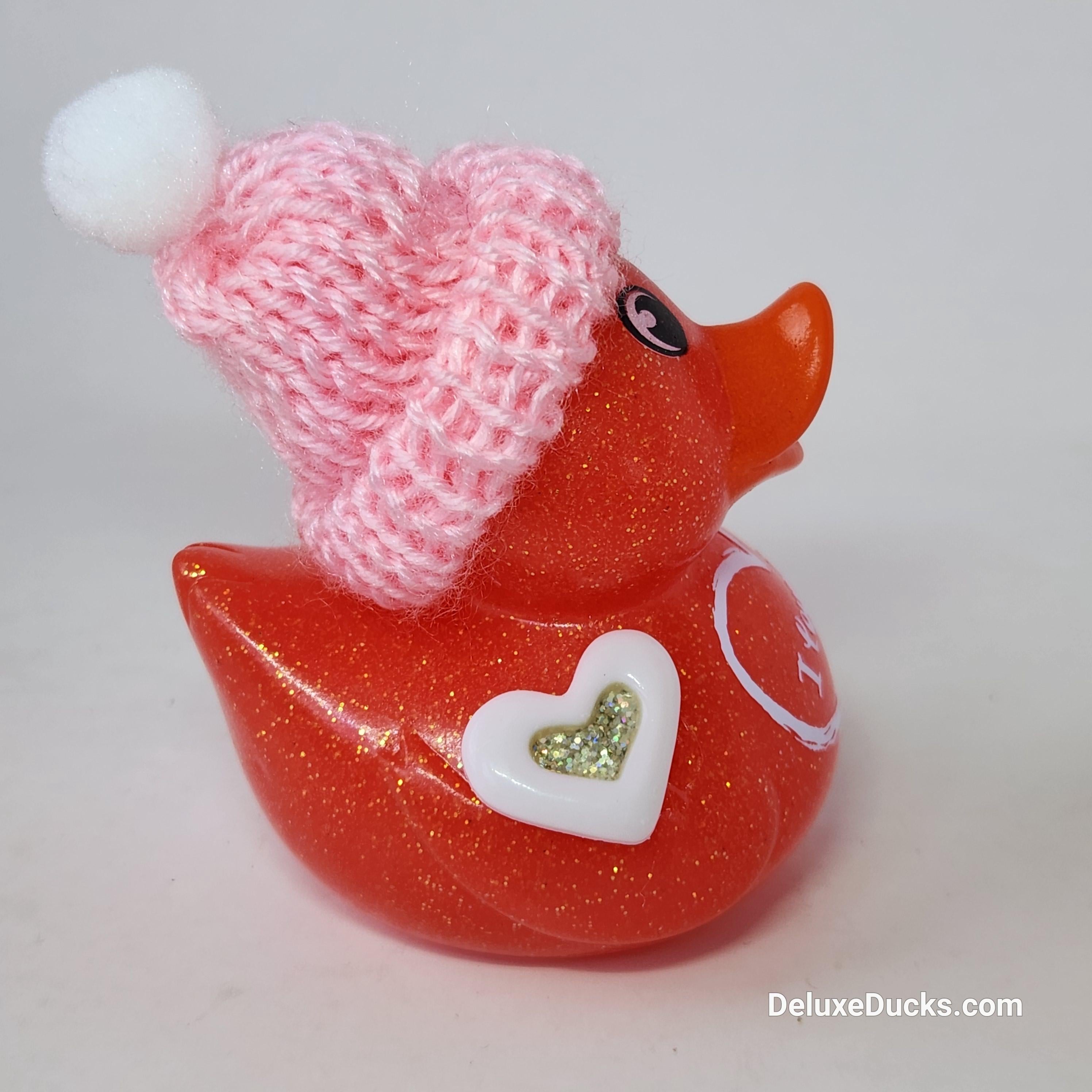 I LOVE YOU Rubber Duck Valentines Gift Pink Bedazzled Collectible Cruise