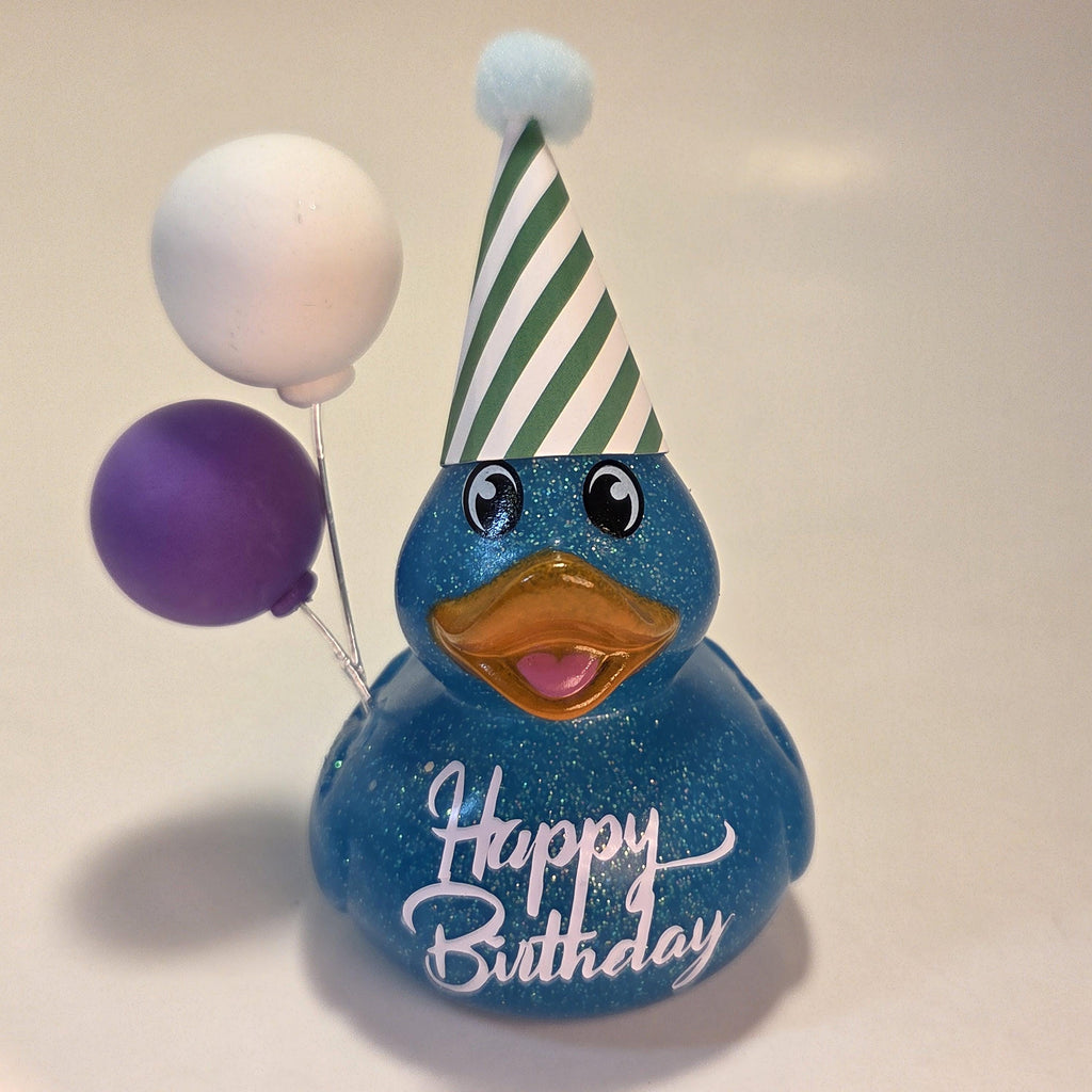 HAPPY BIRTHDAY - Any Number Rubber Duck Gift Bedazzle Unique Cruise Dashboard Duck