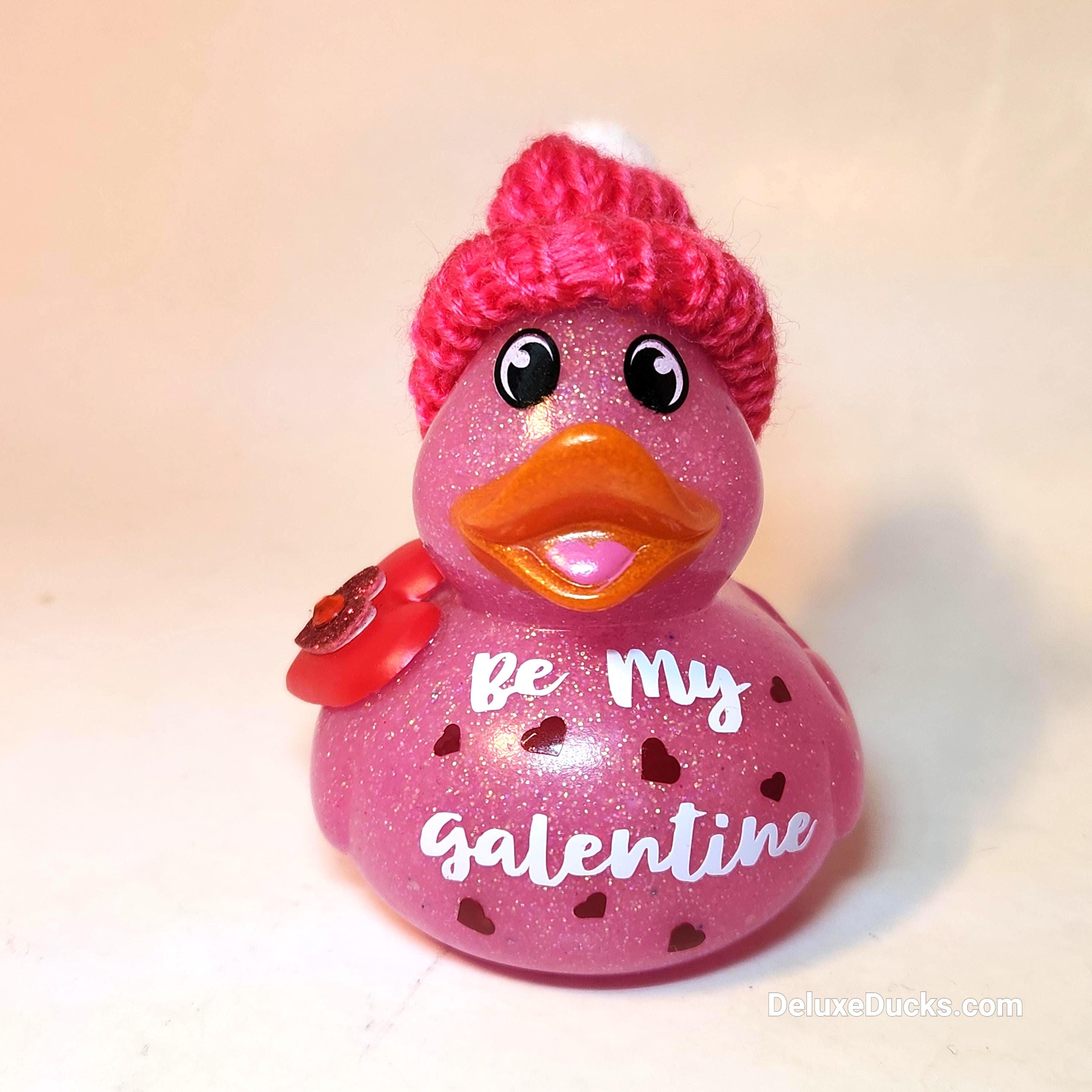 BE MY GALENTINE Rubber Duck Valentines Gift Pink Bedazzled Collectible Cruise
