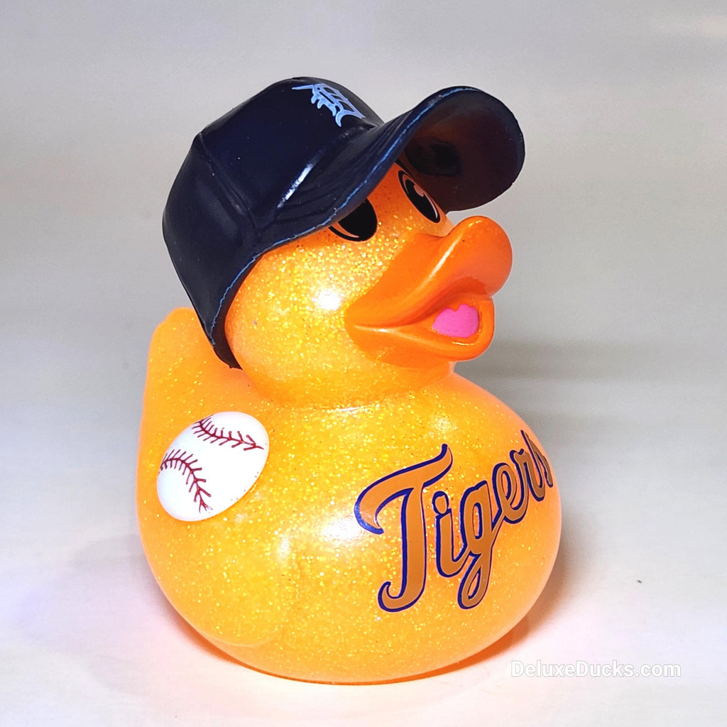 DETROIT TIGERS Rubber Duck Gift Bedazzled Baseball Duck Cruise Dashboard Ducks