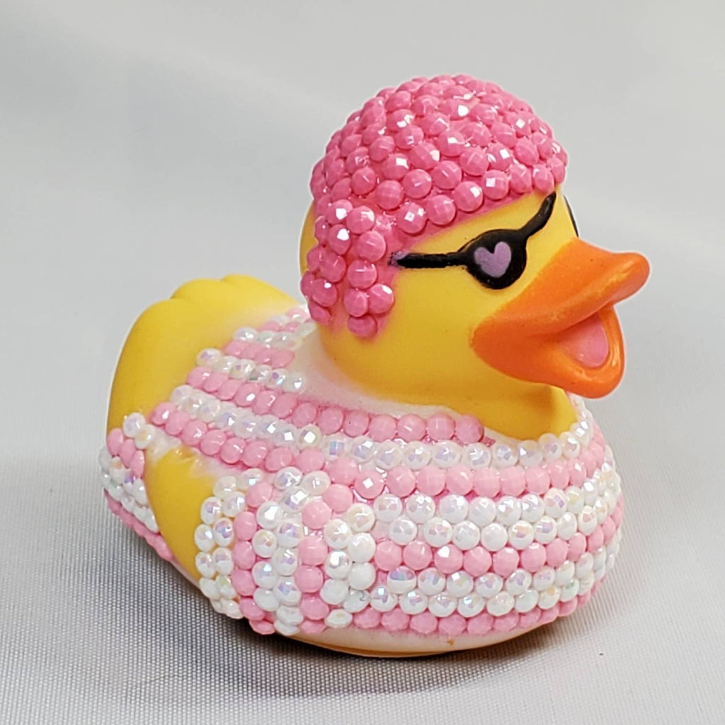 POND PIRATE Rubber Duck Ducks Gift Pink Bedazzled Bling Collectible Gift Rubber Ducks Cruise Ducks Dashboard