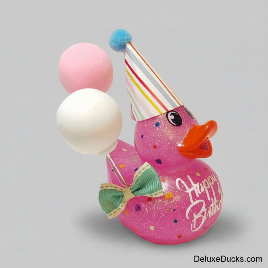HAPPY BIRTHDAY - Any Number Rubber Duck Gift Bedazzle Unique Cruise Dashboard Duck
