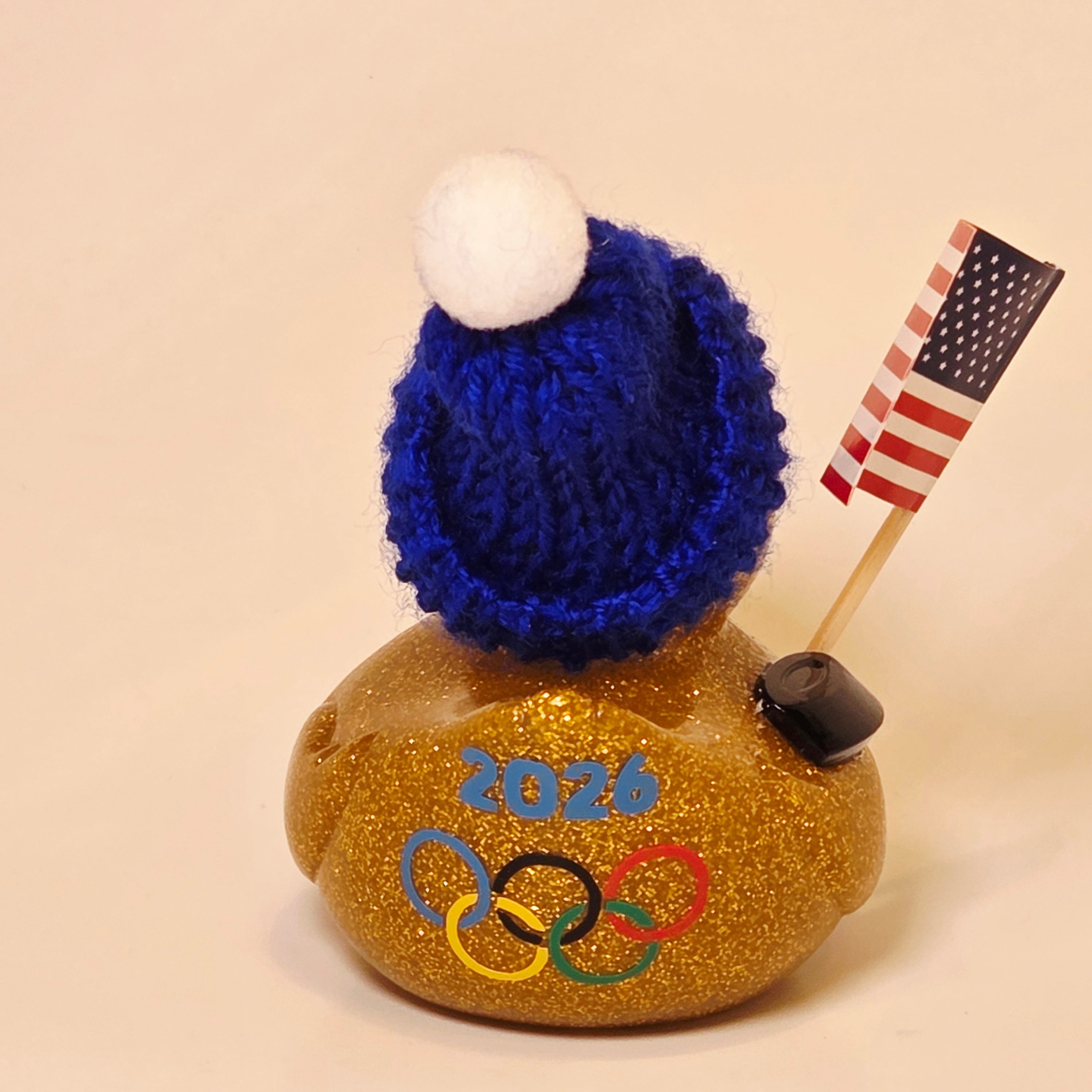 USA Gold Medal Hockey Rubber Duck Jeep Gift Bedazzled Duck Cruise Dashboard Duck