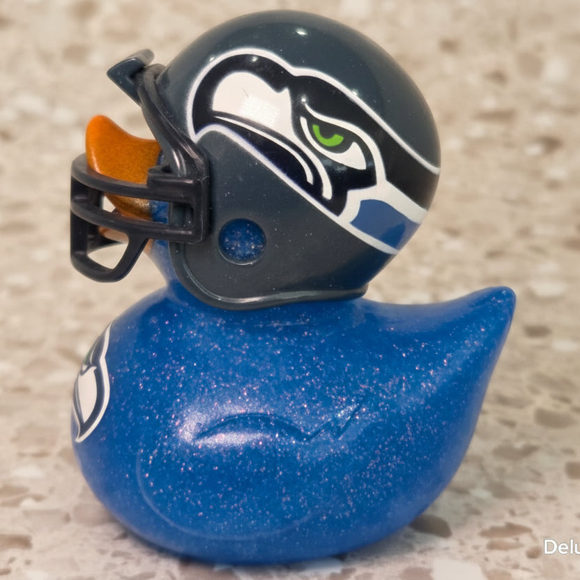 SEATTLE SEAHAWKS Rubber Duck Gift NFL Football Bedazzled Collectible Duck